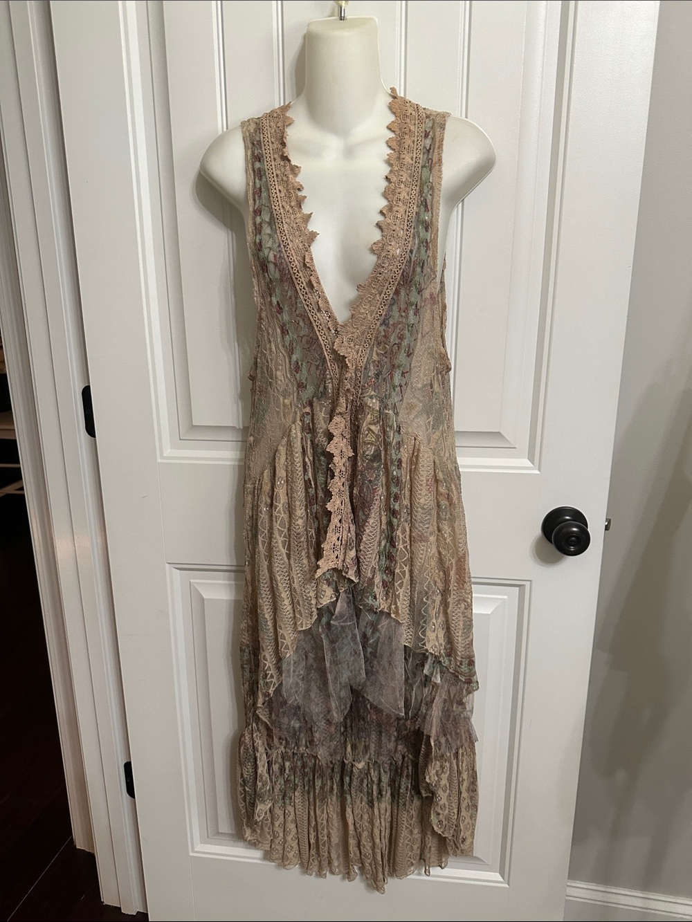 Origami Sleeveless Duster Vest Small